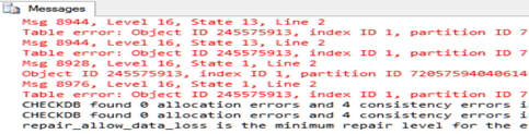 SQL Query: DBCC CHECKDB (corrupt_database_name)