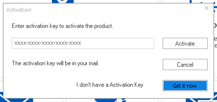 Illustrates the entry of activation Key