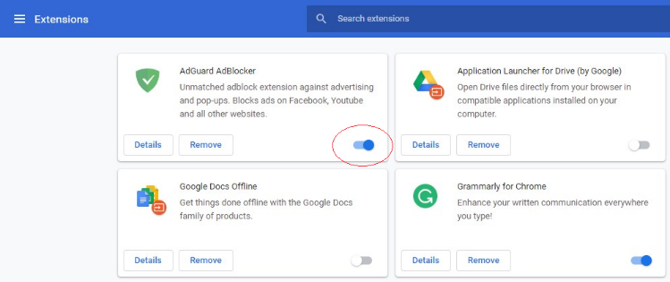 Turn off AdBlock on Chrome