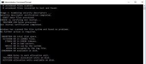 Chkdsk CMD Window after scanning drive