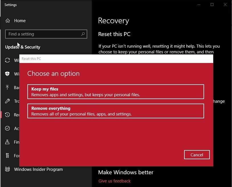 Steps to Reset Windows 10 Without Losing Data