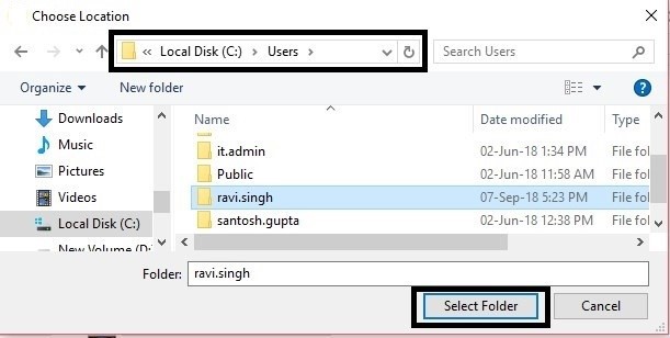 Select Folder