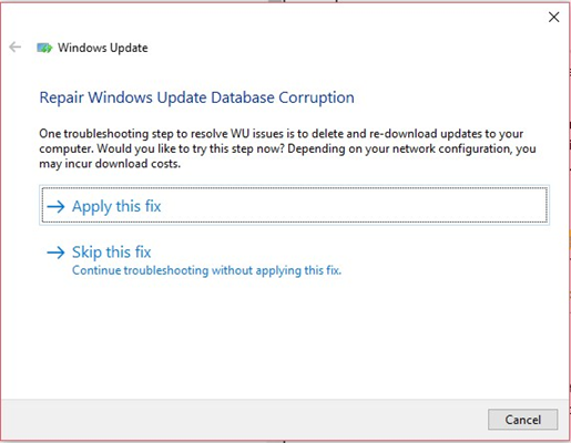 Apply fixes suggested by Windows update troubleshooter to fix error 0x800705b4