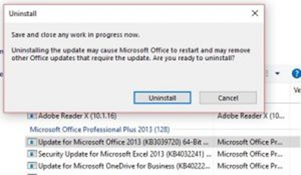 microsoft office updates hung in loop