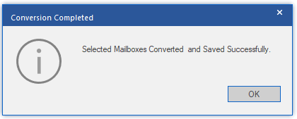 Selected Mailbox Converted and Saved Successfully