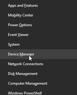 Device Manager options in Windows