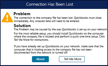 QuickBooks Error Connection has been lost