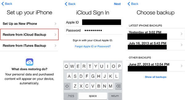 Sign in to your iCloud account