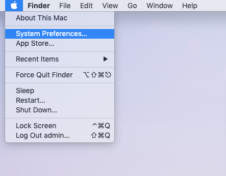 Select System preference on Mac desktop