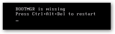 BOOTMGR is missing error