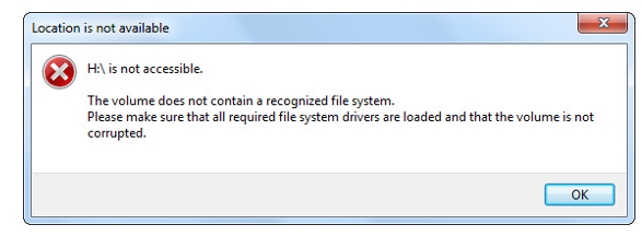 Volume is Missing in Recognized File System