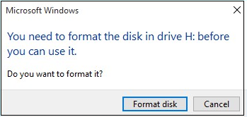 You need to Format the disk in drive