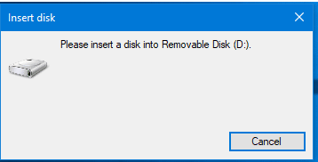 Please insert the disk into drive