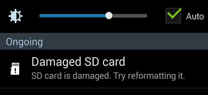 SD card is Damaged Error