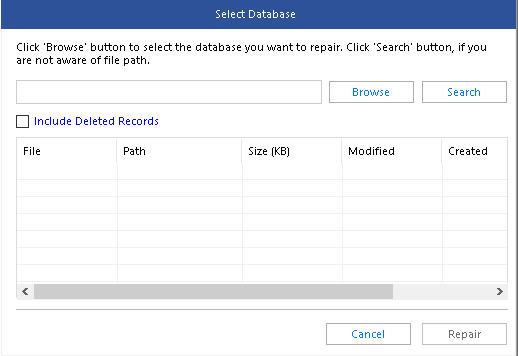 select corrupt sql database file 