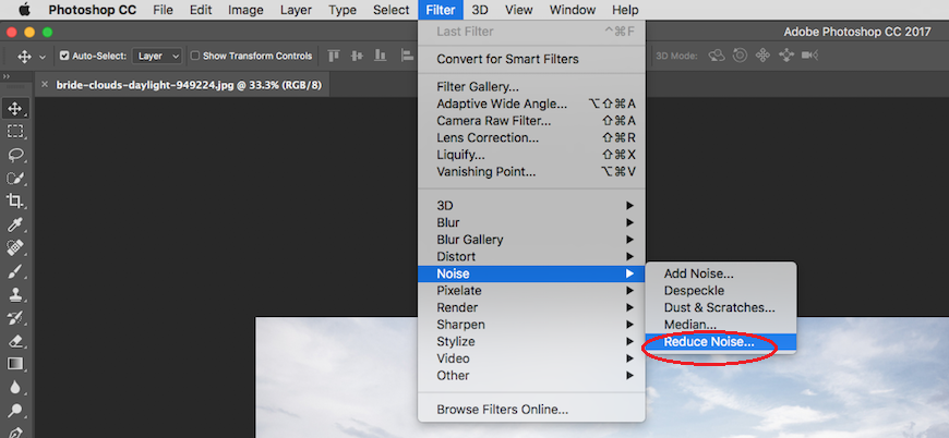 reduce noise in basic mode in photoshop