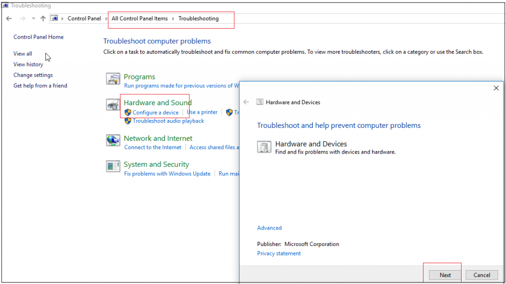 Troubleshooting Hardware and Sound Configure a device