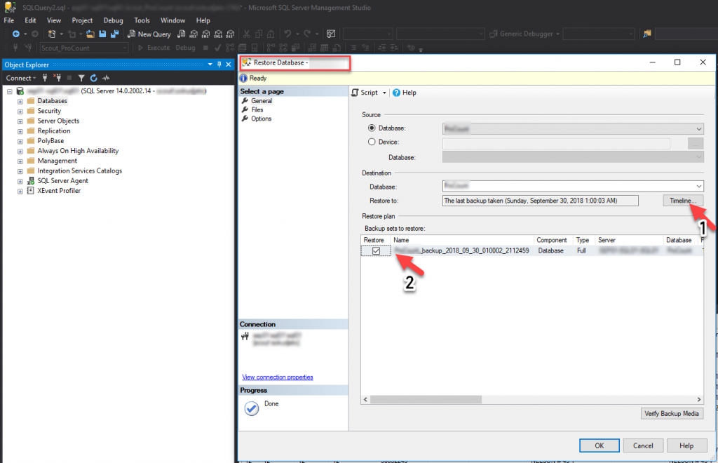 Options for Choosing Database Backup