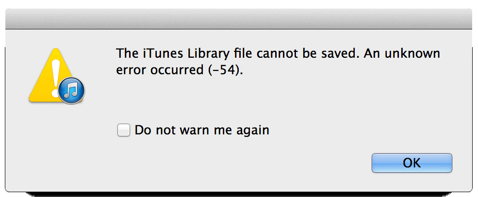 iTunes sync error 54