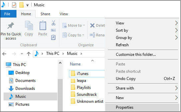 iTunes folder on PC iTunes folder on PC