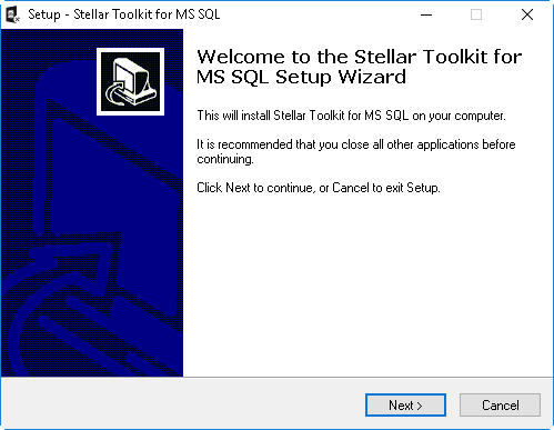 Setup-Stellar Toolkit for MS SQL