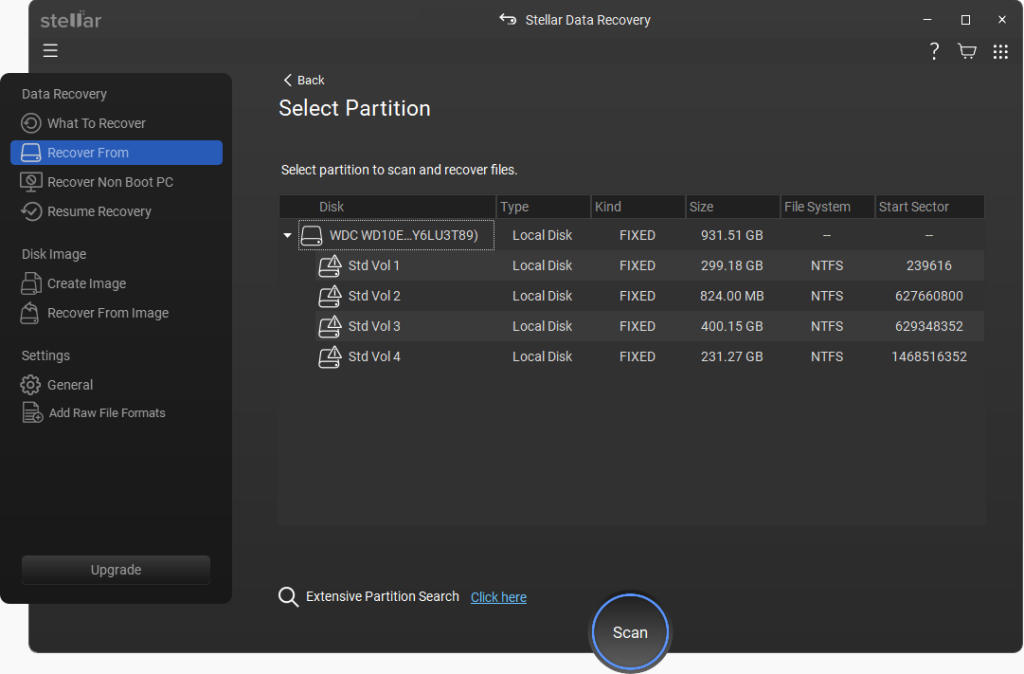 Select partition