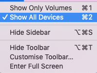 Show All Devices Dialogue Box 