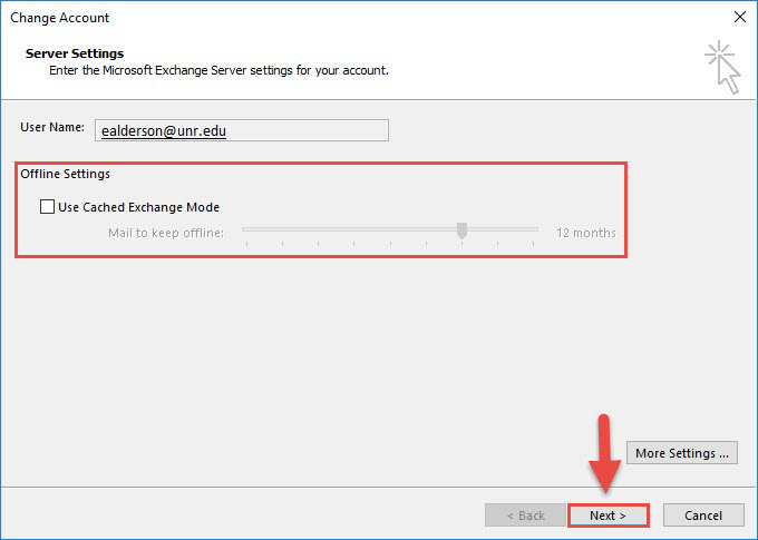 Disable Cached Exchange Mode
