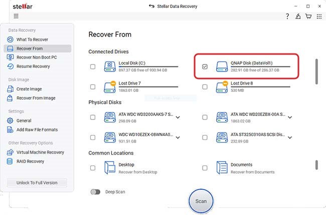 select the Physical Disk option