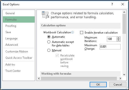 Automatic Calculations Feature