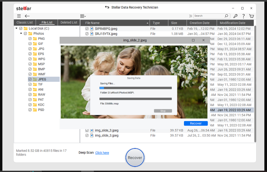 Select the destination path