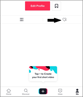 Click heart icon on TikTok