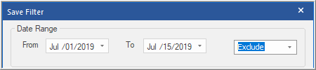 select exclude date range