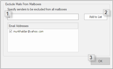 exclude mails from mailbox