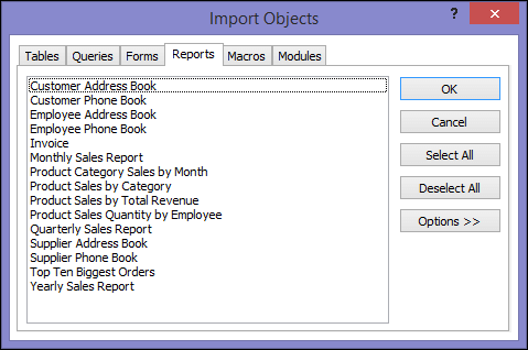 Import objects