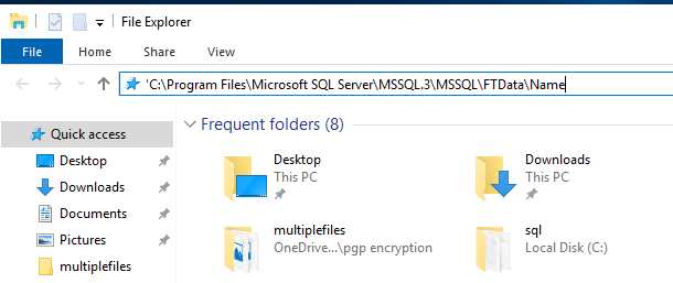Windows Explorer und fügen Sie den angegebenen Pfad ein