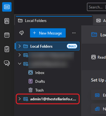 email accounts configured in Thunderbird