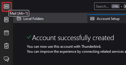 Click on the Mail icon at the top-right corner