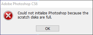 Photoshop scratch disk full error 