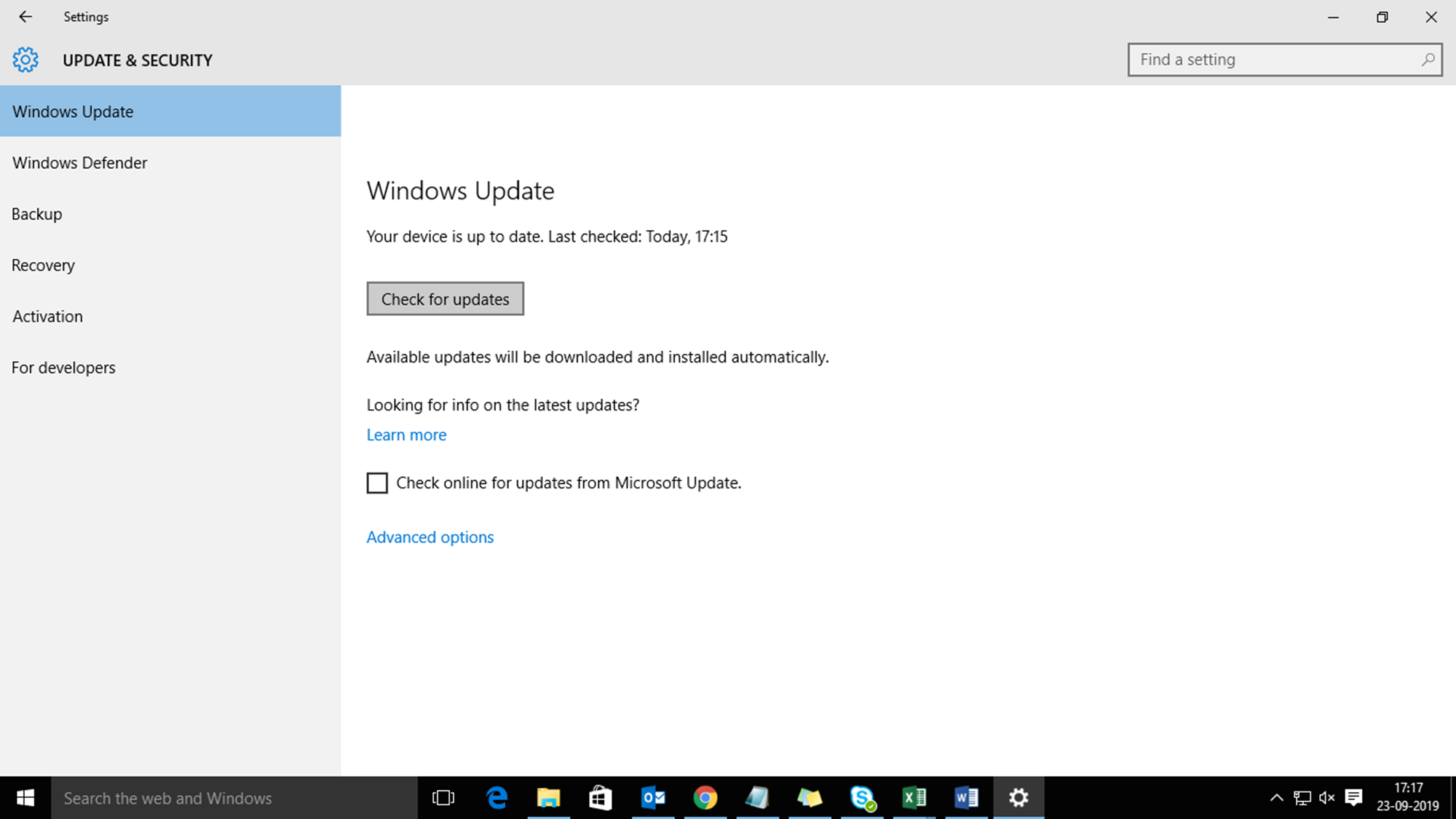 Update your Windows 10 operating system