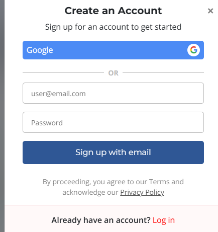 Create An account