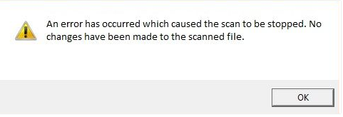 Error message