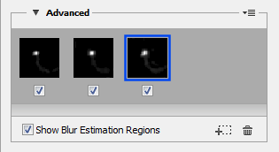 Advanced panel of Shake Reduction