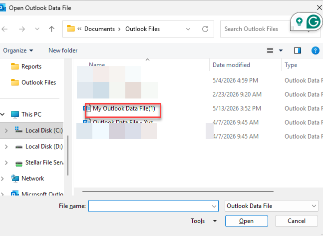 Open Data File