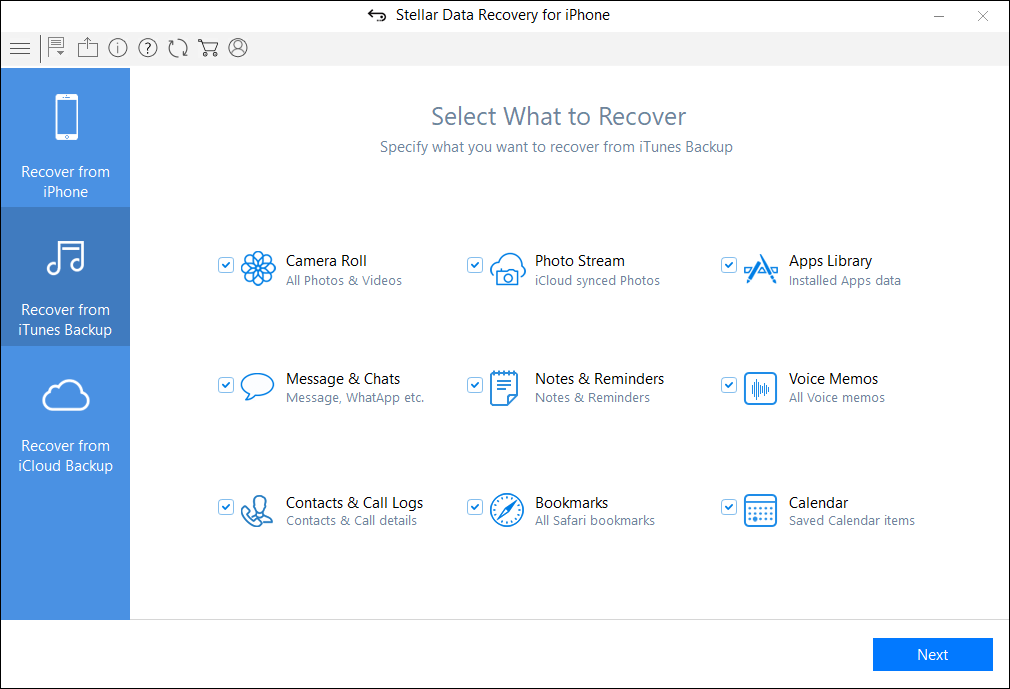 Recover from iTunes Backup 1