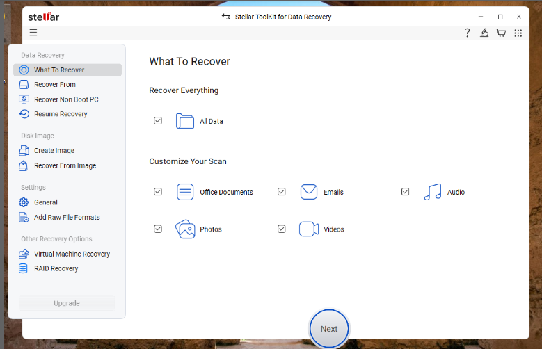 Select What to Recover