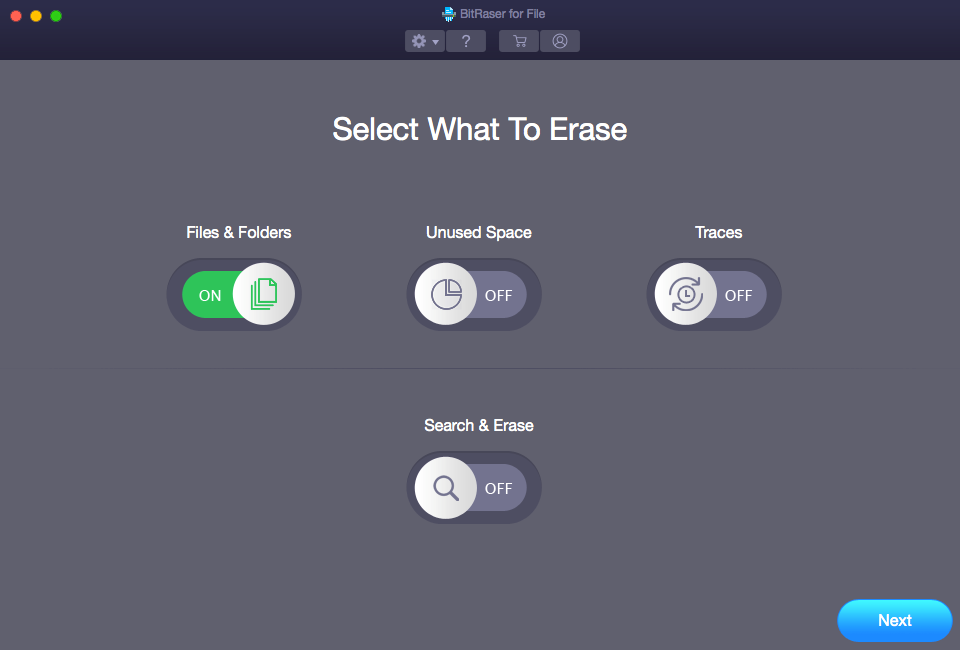 Bitraser for File Mac Interface