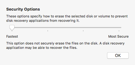 Move slider to Most Secure