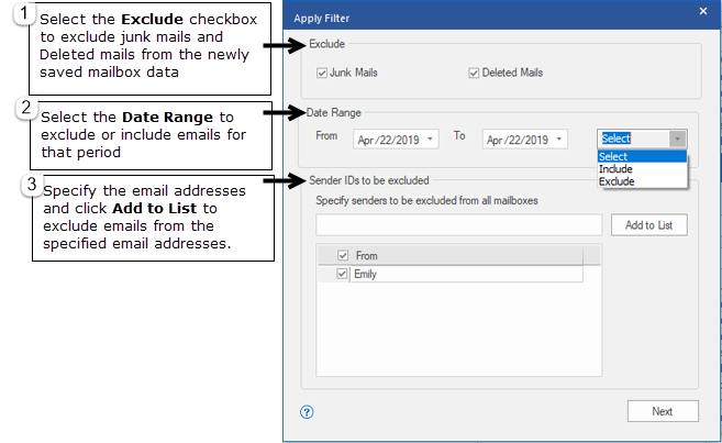 Export Mailboxes based on Date Range With Stellar Converter for EDB