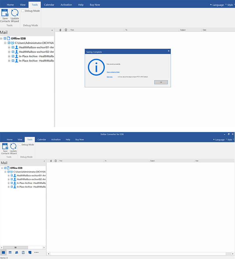 save the contacts in CSV file at a desired location